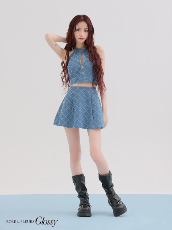 ブルー モデル:みみ 身長:162cm 着用サイズ:Sサイズ