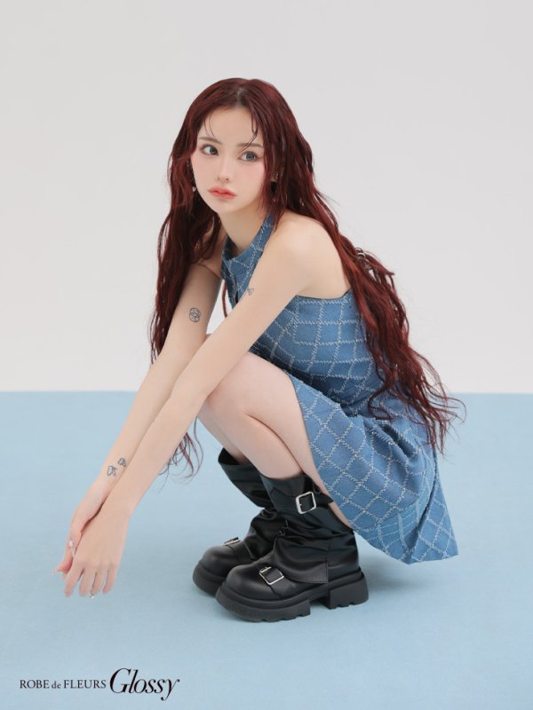 ブルー モデル:みみ 身長:162cm 着用サイズ:Sサイズ