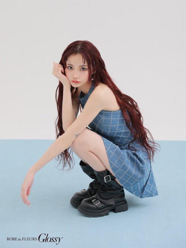 ブルー モデル:みみ 身長:162cm 着用サイズ:Sサイズ