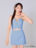 画像12: XSサイズあり【ROBE de FLEURS Glossy/ローブ・ド・フルール グロッシー】シャーリング/ バストジップ/ ナイロン/ セットアップ/ ミニドレス/ キャバドレス[OF2]