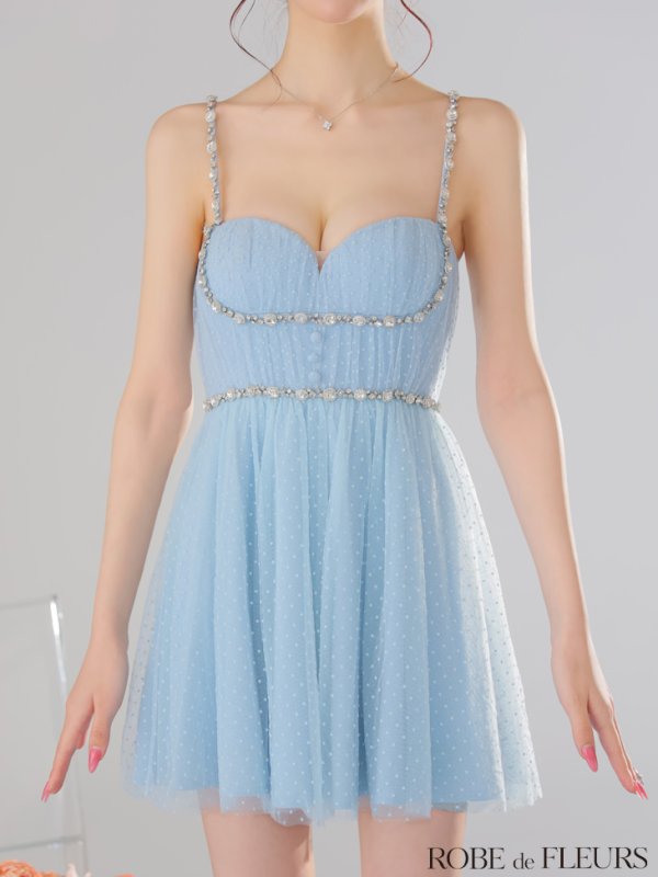 ブルー モデル：らいか　身長：163cm　着用サイズ：Sサイズ