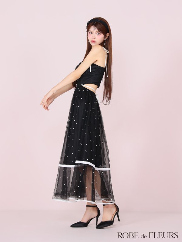 ブラックxホワイト モデル：まりん　身長：164cm　着用サイズ：Sサイズ