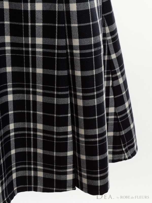 画像5: Lサイズあり【DEA./ディア】レトロ風チェック/ バストカット/ ノースリーブ/ フレア/ ワンピース/ 膝丈/ ミディアムドレス/ キャバドレス【OF08】