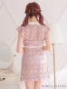 画像27: XSサイズあり【ROBE de FLEURS/ローブドフルール】襟付きリボン/ フラワーレース/ タイト/ ショートスリーブ/ ミニドレス/ キャバドレス[OF2]