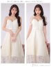 画像9: Lサイズあり【DEA. by ROBE de FLEURS/ディアバイローブドフルール】ラメツイード/ チェックオーガンジー/ キャミソール/ Aライン/ フレア/ ミモレ丈/ ミディアム丈/ ワンピース/ ミディアムドレス/ キャバドレス[OF2]