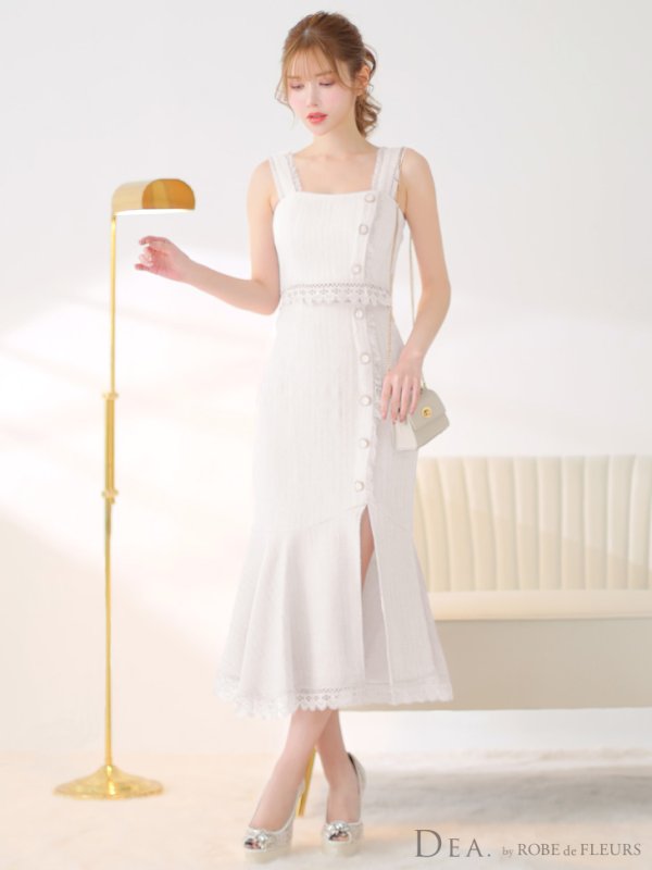 画像13: 再入荷!【DEA./ディア】スプリングツイード/ ノースリーブ/ セットアップ/ レース/ ミモレ丈/ Aライン/ ミディアムドレス/ キャバドレス【OF08】