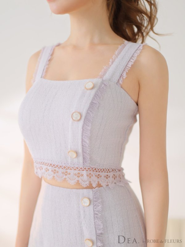 画像23: 再入荷!【DEA./ディア】スプリングツイード/ ノースリーブ/ セットアップ/ レース/ ミモレ丈/ Aライン/ ミディアムドレス/ キャバドレス【OF08】