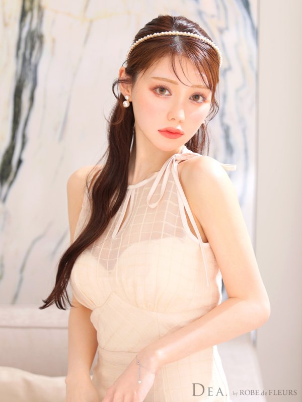 画像7: Lサイズあり【DEA./ディア】デコルテシアー/ チェック/ マーメイド/ ミディアムドレス/ キャバドレス【OF08】