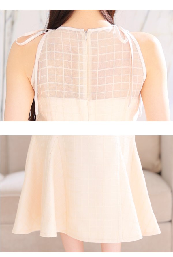 画像11: Lサイズあり【DEA./ディア】デコルテシアー/ チェック/ マーメイド/ ミディアムドレス/ キャバドレス【OF08】