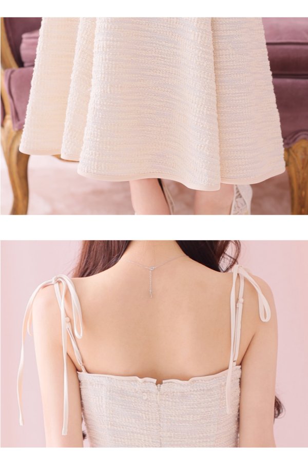 画像11: Lサイズあり【DEA./ディア】肩紐リボン/ ニットツイード/ マーメイド/ ミディアムドレス/ キャバドレス【OF08】