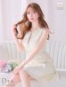 Lサイズあり【DEA.by ROBE de FLEURS/ディアバイローブドフルール】サイドレース/ ノースリーブ/ フロントジップ/ フレア/ ミニドレス/ キャバドレス　アイボリー