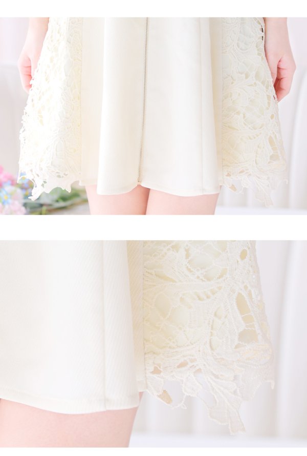 画像25: Lサイズあり【DEA./ディア】サイドレース/ ノースリーブ/ フロントジップ/ フレア/ ミニドレス/ キャバドレス【OF08】