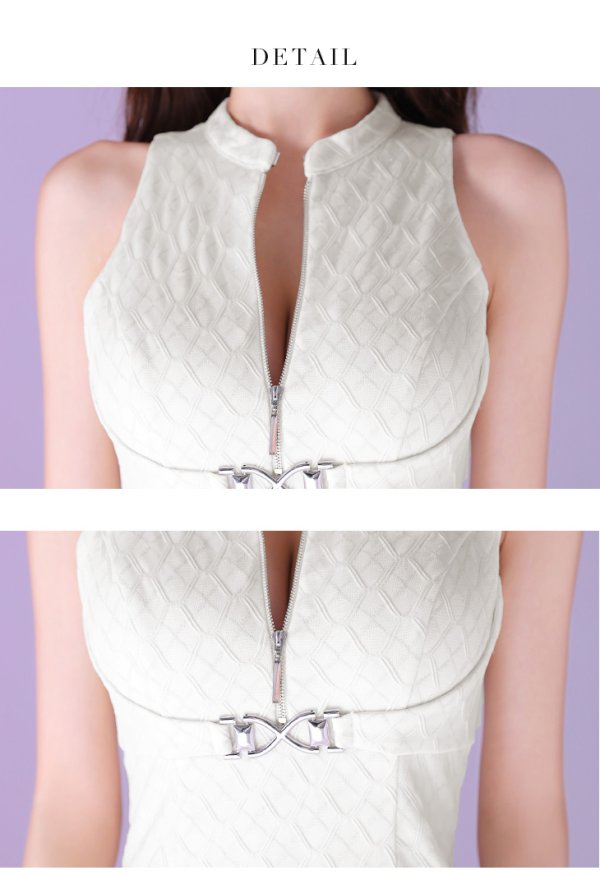 画像23: XSサイズあり【Glossy/グロッシー】シルバーバックル/ バストジッパー/ ノースリーブ/ タイト/ ミニドレス/ キャバドレス[OF08]