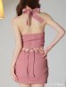 画像26: XSサイズあり【ROBE de FLEURS Glossy/ローブ・ド・フルール グロッシー】バックリボン/ チェーン/ チョーカー/ ノースリーブ/ フロントジップ/ タイト/ セットアップ/ ミニドレス/ キャバドレス[OF2]