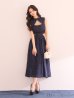 画像4: XS-Lサイズあり【DEA. by ROBE de FLEURS/ディアバイローブドフルール】バストオープンカット/ ウエストスリット/ チェック/ フレア/ ロング/ ミディアムドレス/ キャバドレス[OF2]
