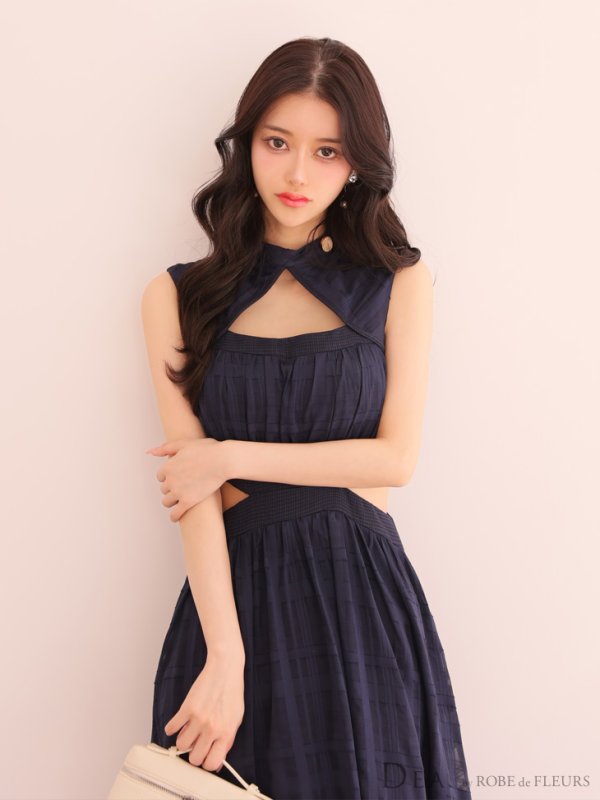 ネイビー モデル:ゆりお 身長:165cm 着用サイズ:Sサイズ