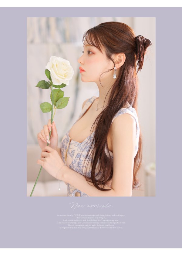 画像11: Lサイズあり【DEA./ディア】ジャガード/ バストジッパー/ フレア/ ロング/ ミディアムドレス/ キャバドレス[OF08]