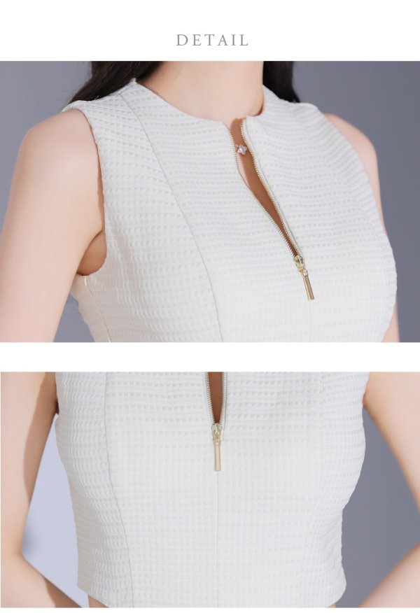 画像26: Lサイズあり【DEA./ディア】ウエストスリット/ ノースリーブ/ シンプル/ フレア/ ミモレ丈/ ミディアムドレス/ キャバドレス[OF08]