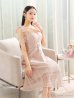 画像19: XS-Lサイズあり【DEA. by ROBE de FLEURS/ディアバイローブドフルール】肩リボン/ チェック柄/ オーガンジー/ フレア/ ロング/ キャミ/ ミディアムドレス/ キャバドレス[OF2]
