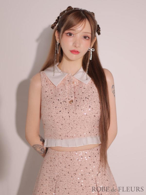 ピンク モデル:らいか 身長:163cm 着用サイズ:Sサイズ