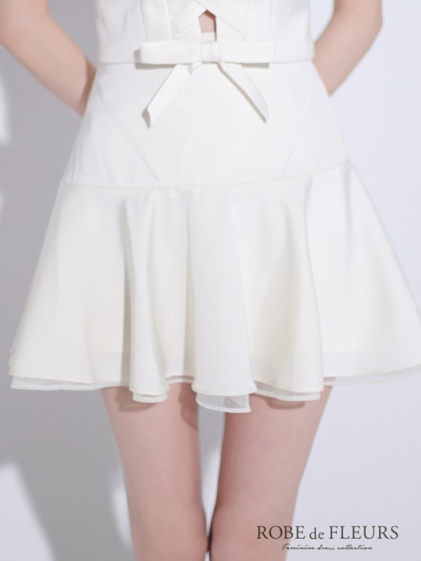 画像16: XSサイズあり【ROBE de FLEURS/ローブドフルール】センターリボン/ 2way/ フレア/ セットアップ/ ミニドレス/ キャバドレス[OF08]