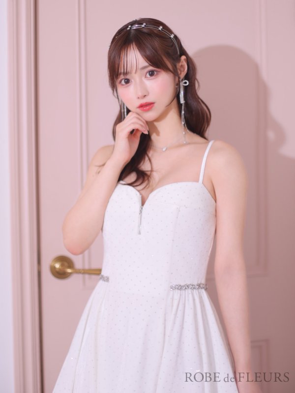 画像35: 【ゆか/関西コレクション着用】XSサイズあり【ROBE de FLEURS/ローブドフルール】ストーン付き/ ベロア/ ウエストビジュー/ キャミソール/ フレア/ ミニドレス/ キャバドレス[OF08]