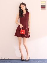 XS-Lサイズあり【DEA.by ROBE de FLEURS/ディアバイローブドフルール】シンプル/ サイドベルトモチーフ/ ノースリーブ/ プリーツ/ フレア/ ミニドレス/ キャバドレス[OF2]【一部予約商品/7月中旬発送予定】