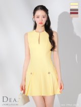 XS-Lサイズあり【DEA.by ROBE de FLEURS/ディアバイローブドフルール】シンプル/ サイドベルトモチーフ/ ノースリーブ/ プリーツ/ フレア/ ミニドレス/ キャバドレス[OF2]【一部予約商品/7月中旬発送予定】