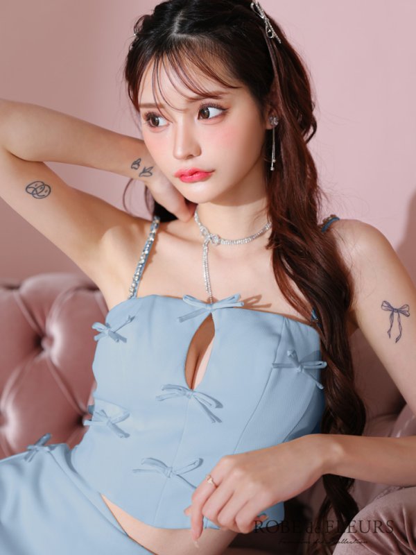 ブルー モデル:みみ 身長:162cm 着用サイズ:Sサイズ