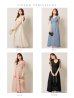 画像17: Lサイズあり【DEA.by ROBE de FLEURS/ディアバイローブドフルール】チェックシフォン/ ショルダーリボン/ フレア/ ワンピース/ ミモレ丈/ ミディアムドレス/ キャバドレス long[OF2]