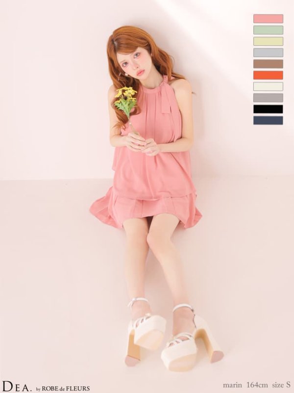 ピンク　モデル：まりん　身長：164cm　着用サイズ：Sサイズ