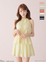 XSサイズあり【DEA./ディア】サテン/ シフォン/ フレア/ セットアップ/ ミニドレス/ キャバドレス[OF08]【一部予約商品/3月上旬発送予定】