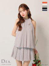 XSサイズあり【DEA.by ROBE de FLEURS/ディアバイローブドフルール】サテン/ シフォン/ フレア/ セットアップ/ ミニドレス/ キャバドレス[OF2]【一部予約商品/5月下旬発送予定】