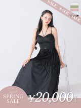 【決算SALE開催中！! 】Lサイズあり【DEA./ディア】ラメシフォン/ フレア/ ロング/ ワンピース/ ミモレ丈/ ミディアムドレス/ キャバドレス long[OF08]