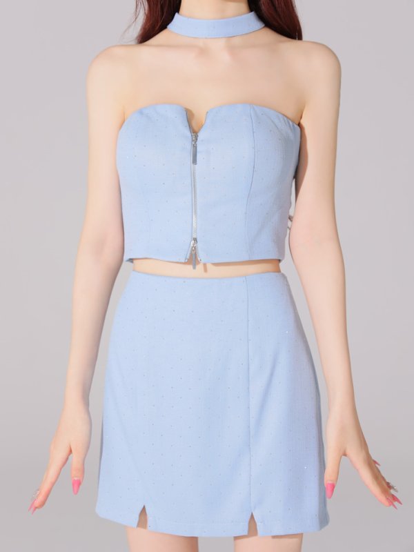 ブルー モデル:らいか 身長:163cm 着用サイズ:Sサイズ