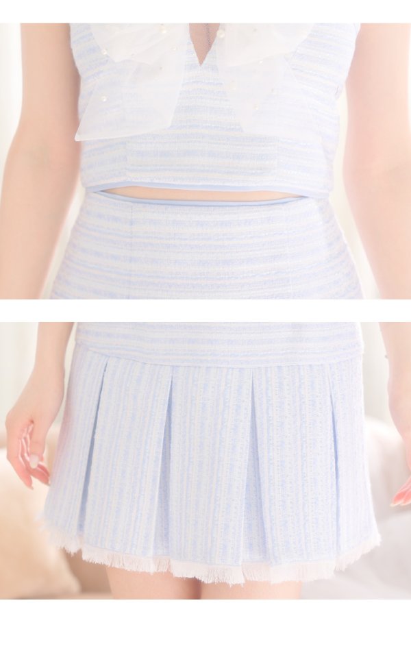 画像11: XSサイズあり【ROBE de FLEURS/ローブドフルール】ドリーミーパール/ チュールリボン/ セットアップ/ フレア/ ミニドレス/ キャバドレス[OF08]