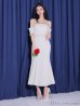 画像14: Lサイズあり【DEA.by ROBE de FLEURS/ディアバイローブドフルール】トップギャザー/ オフショル/ ラメ/ ワンカラー/ フレア/ ワンピース/ ロングドレス/ キャバドレス long[OF2]