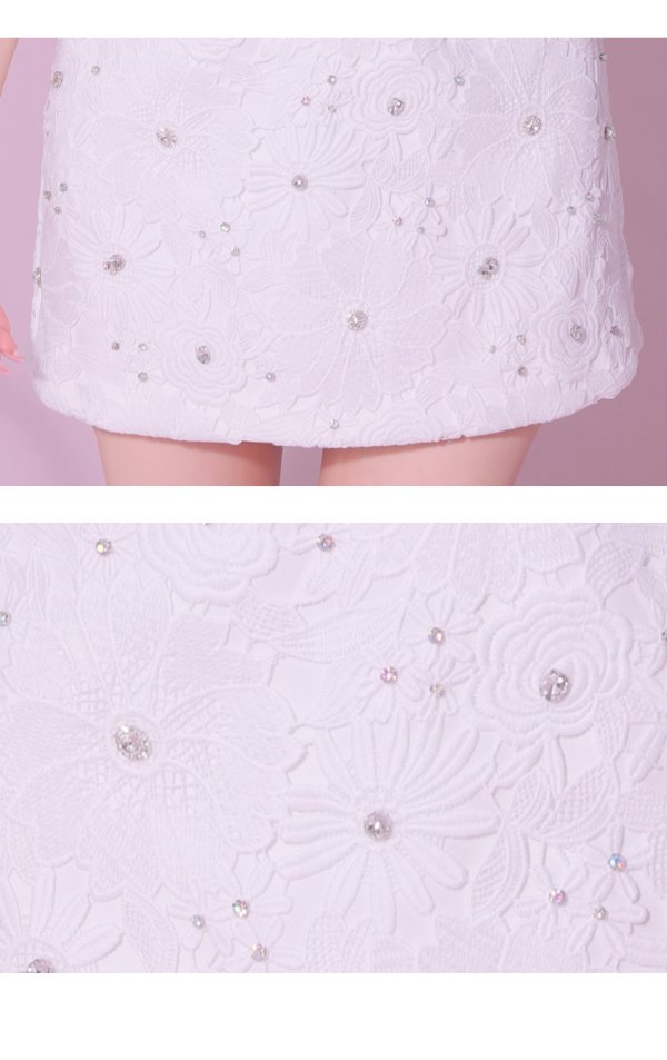 画像19: XSサイズあり【ROBE de FLEURS/ローブドフルール】トリプルリボン/ ホルターネック/ フラワーレース/ セットアップ/ フレア/ ミニドレス/ キャバドレス[OF08]