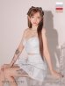 画像2: XSサイズあり【ROBE de FLEURS/ローブドフルール】シンプル/ ビジュー/ ラメニット/ フリル/ チュール/ フレア/ ミニドレス/ キャバドレス[OF2] (2)