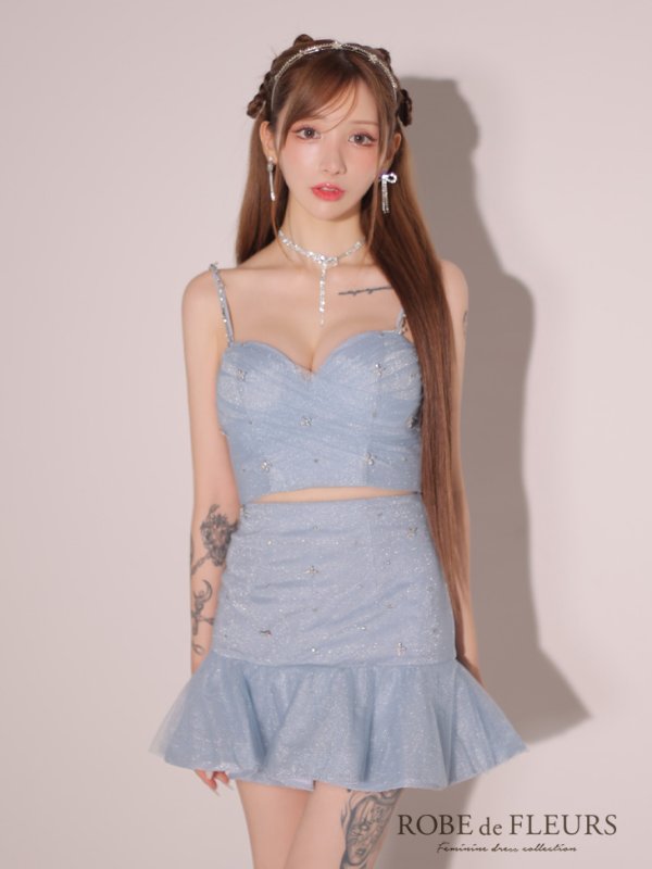 ブルー モデル:らいか 身長:163cm 着用サイズ:Sサイズ