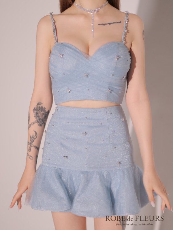 ブルー モデル:らいか 身長:163cm 着用サイズ:Sサイズ