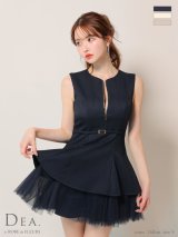 XSサイズあり【DEA.by ROBE de FLEURS/ディアバイローブドフルール】ノースリーブ/ ベルトデザイン/ チュール/ フレア/ ミニドレス/ キャバドレス[OF2]【一部予約商品/5月下旬発送予定】