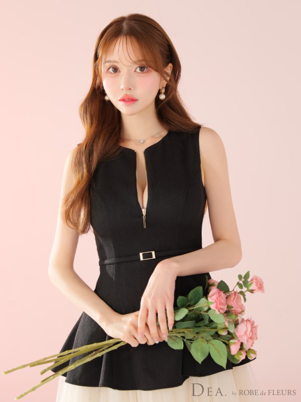 ブラックxアイボリー モデル:ゆめ 身長:160cm 着用サイズ:Sサイズ