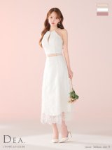 【予約商品/5月中旬発送予定】Lサイズあり【DEA.by ROBE de FLEURS/ディアバイローブドフルール】レース/ ホルター/ セットアップ/ フレア/ ミモレ丈/ ミディアムドレス/ キャバドレス long[OF2]