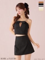 XSサイズあり【ROBE de FLEURS/ローブドフルール】バストリボン/ キュート/ セットアップ/ ミニドレス/ キャバドレス[OF08]