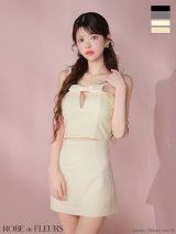 XSサイズあり【ROBE de FLEURS/ローブドフルール】バストリボン/ キュート/ セットアップ/ ミニドレス/ キャバドレス[OF08]【一部予約商品/9月下旬発送予定】