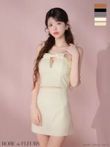 XSサイズあり【ROBE de FLEURS/ローブドフルール】バストリボン/ キュート/ セットアップ/ ミニドレス/ キャバドレス[OF08]