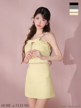 XSサイズあり【ROBE de FLEURS/ローブドフルール】バストリボン/ キュート/ セットアップ/ ミニドレス/ キャバドレス[OF08]【一部予約商品/9月下旬発送予定】