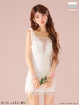【予約商品/5月下旬発送予定】XSサイズあり【ROBE de FLEURS/ローブドフルール】ショルダーリボン/ レース/ タイト/ ミニドレス/ キャバドレス[OF2]