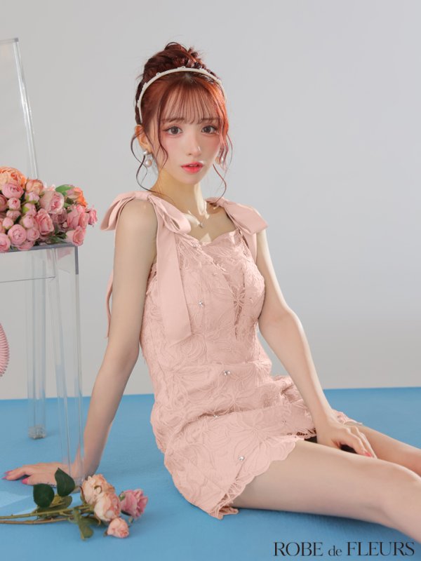 ピンク　モデル：らいか　身長：163cm　着用サイズ：Sサイズ